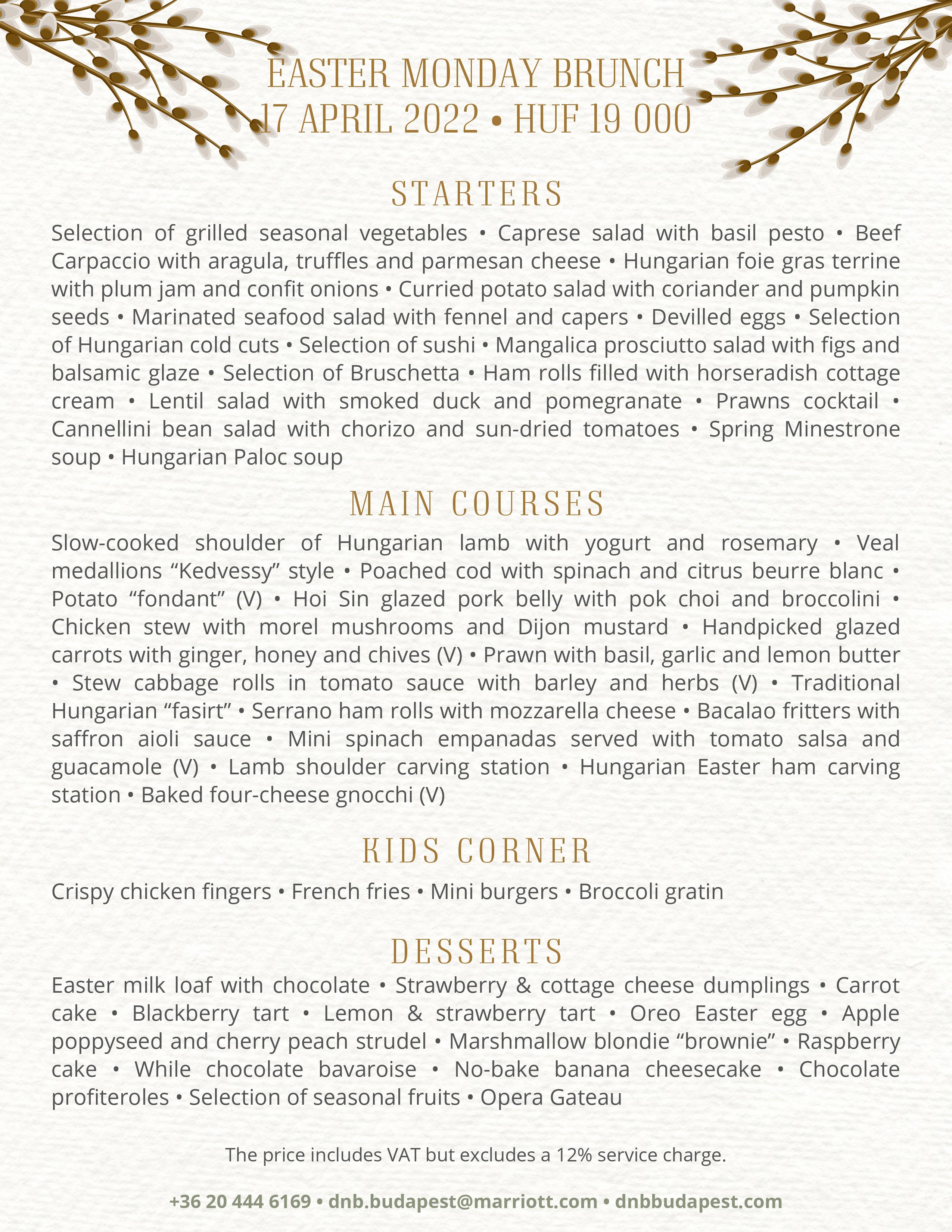 easter menu