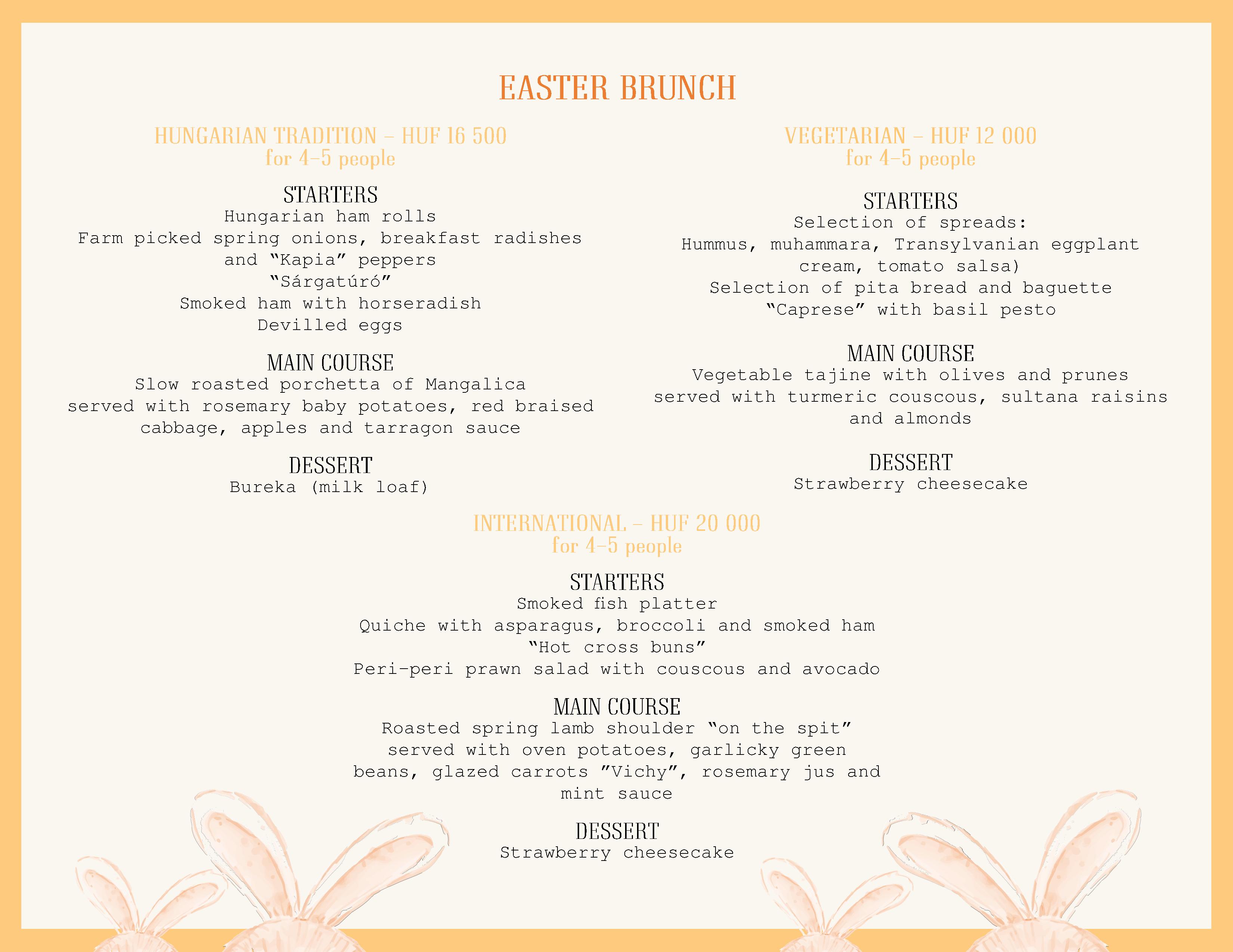 marriott easter menu