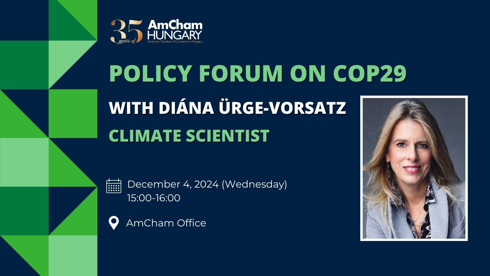 AmCham Policy Forum with Diána Ürge-Vorsatz