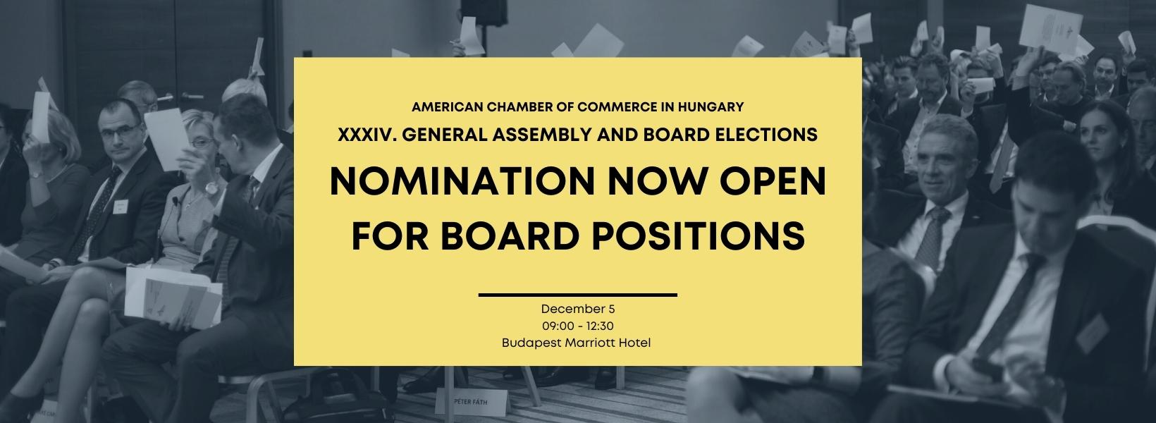 nomination open for amcham board positions